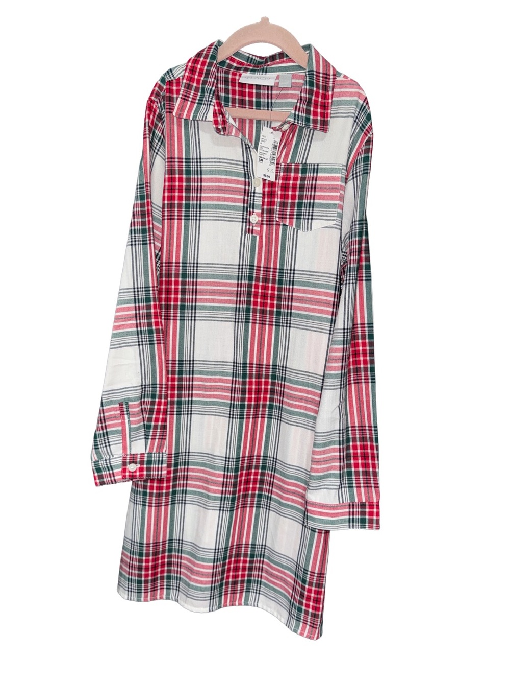 The Children's Place Red Green White Plaid Shirt Dress size 10/12